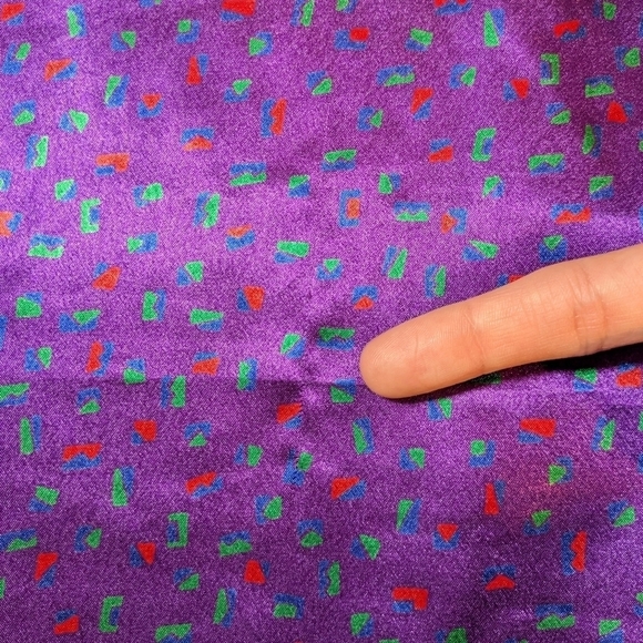 Victoria's Secret Vintage Purple Geometric Pearl Button Satin Nightgown 80s - Picture 11 of 12